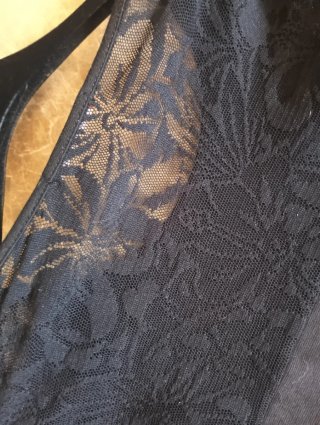 Vestido negro manga larga encaje talla L