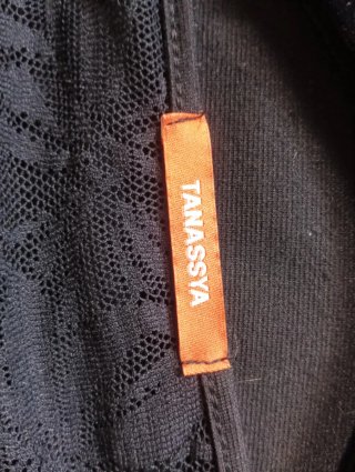 Vestido negro manga larga encaje talla L