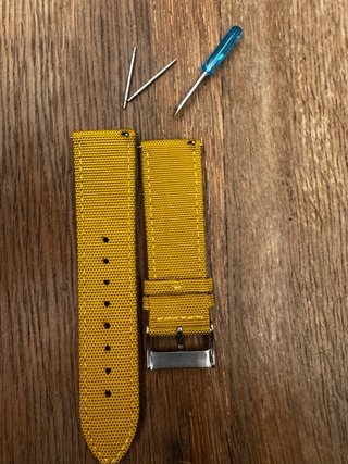 Correa de reloj 44mm tela amarilla