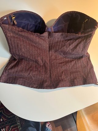 Corpetto bustier Cotton Club prugna lurex