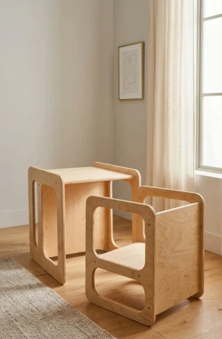 Conjunto Mesa de actividades y Silla Montessori