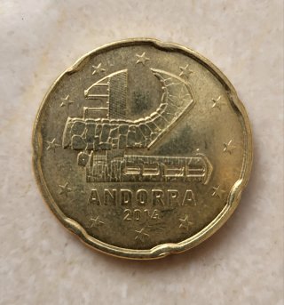 Moneda 20 céntimos Euro Andorra 2014