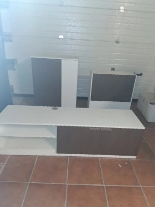 Mueble de salón modular blanco y marrón,No se envi