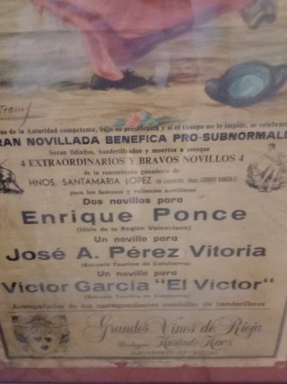 Cartel Toros Logroño 1988 con marco