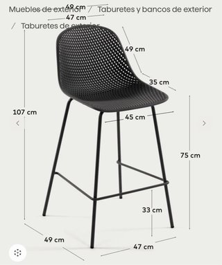 2 taburetes altos kave home