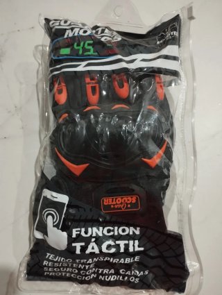 Guantes Moto Gran Scooter Negro Naranja. Nuevos.
