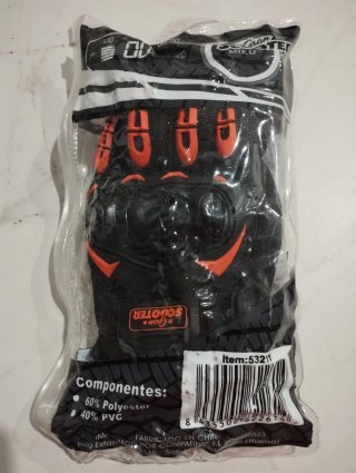 Guantes Moto Gran Scooter Negro Naranja. Nuevos.