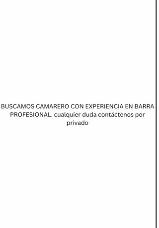 Camarero en experiencia en barra