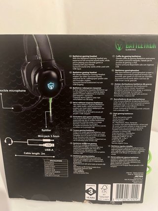 Auriculares Gaming Battletron Negros