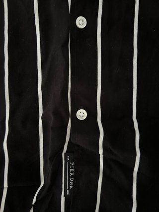 Camisa Pier One Rayas Blanco y Negro Viscosa