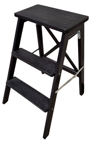 Escalera madera negra decorativa