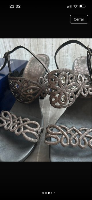 Sandalias Plataforma Plateadas Talla 39