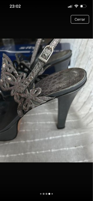 Sandalias Plataforma Plateadas Talla 39
