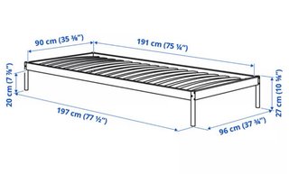 Cama individual metálica blanca