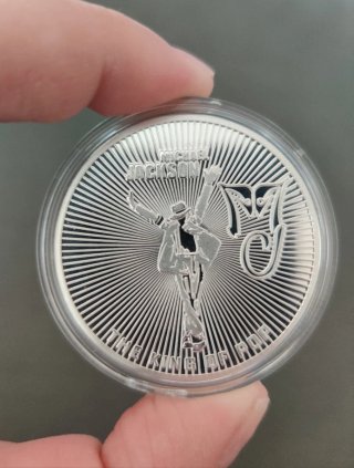 Moneda Michael Jackson Plateada