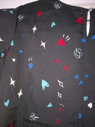 Blusa Obu, azul marino Estampad Corazones Talla XL