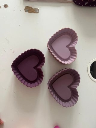 Moldes Corazón Silicona Lila y Morado