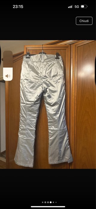 Pantaloni sci argento