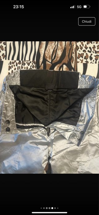 Pantaloni sci argento