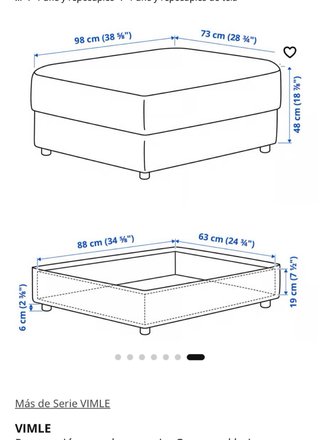 Reposapiés VIMLE con almacenaje Gunnared beige