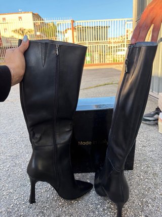 Stivali in vera pelle neri Made in Italy Tg 41