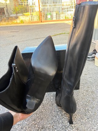 Stivali in vera pelle neri Made in Italy Tg 41