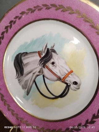 2 Platos Vintage Porcelana Caballos