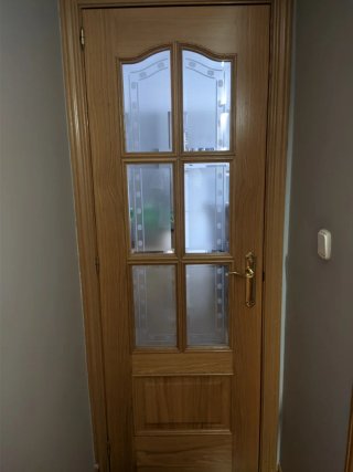 Puertas de roble con cristal