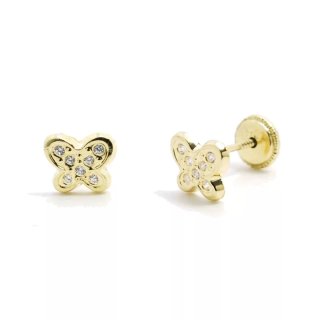 Pendientes Oro Mariposa Circonitas