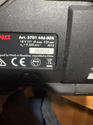 Smerigliatrice Wurth 18V