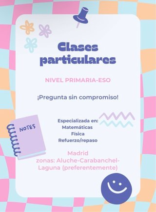 Clases particulares primaria, ESO (Madrid centro)