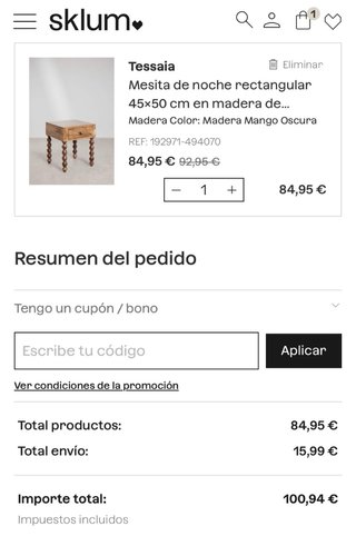 Mesita de noche Sklum NUEVA