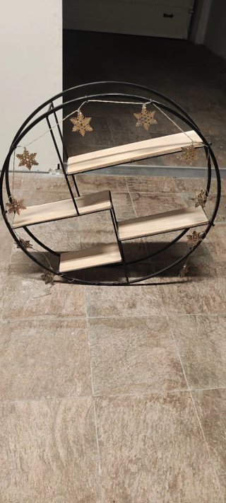 Estantería redonda metal y madera