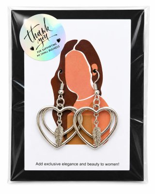 Pendientes Corazón con Pluma