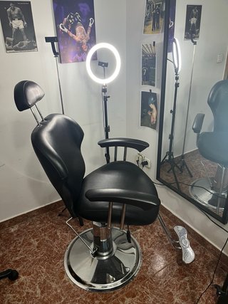 Silla Barberia Profesional Con Aros Luz Led!