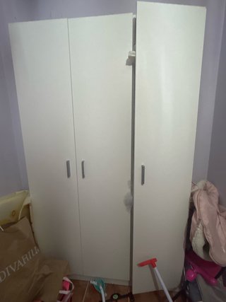 Armario 3 puertas madera blanco