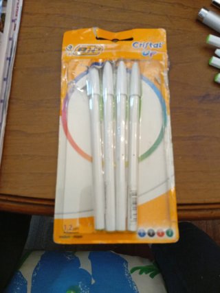 4 Biro BIC Cristal Up verdi chiare nuove
