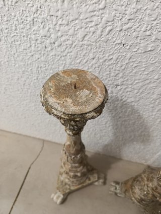 Portavelas de madera rústicos (2 unidades)