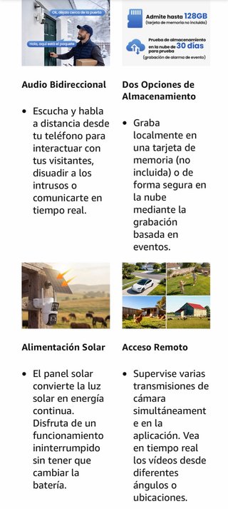 Camara Vigilancia 4G Exterior Panel Solar 2K NUEVA