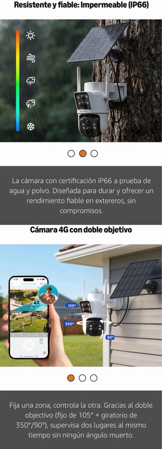 Camara Vigilancia 4G Exterior Panel Solar 2K NUEVA