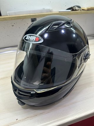 Casco Moto Integral Negro con visera integrada ,