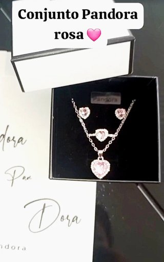 Conjunto Pandora Corazón Rosa