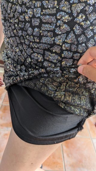 Abito corto H&M con paillettes argento
