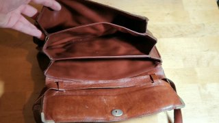 Bolso piel coco vintage marrón hombro retro