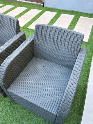 Conjunto Muebles Jardín Ratán Gris