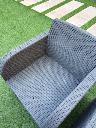 Conjunto Muebles Jardín Ratán Gris