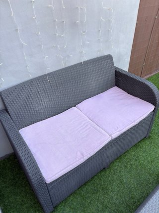 Conjunto Muebles Jardín Ratán Gris
