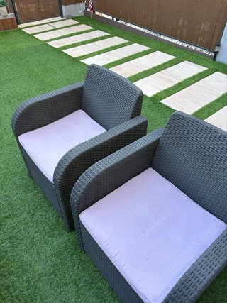 Conjunto Muebles Jardín Ratán Gris