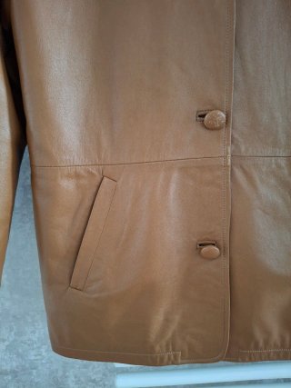Chaqueta Piel Auténtica Camel Talla XL