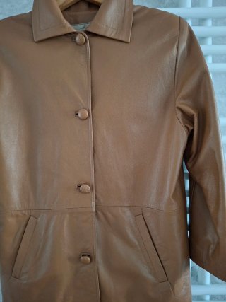 Chaqueta Piel Auténtica Camel Talla XL